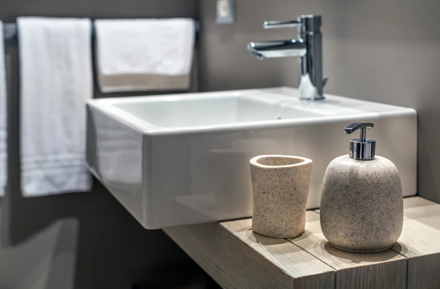 Plombier My Plumber installant un nouvel équipement sanitaire